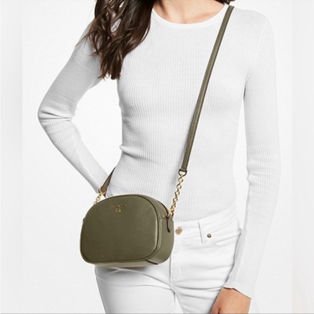 MICHAEL MICHAEL KORS Jet Set Charm Small Pebbled Leather Crossbody Bag